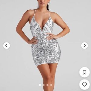 Windsor Women's Silver and Grey Dress New